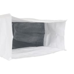 A white Tyvek cooler lunch bag with a silver insulated interior, featuring a simple design and no visible branding.