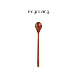A long handle wooden spoon in a rich brown colour, featuring a smooth, rounded bowl and a sleek, elongated handle.