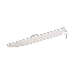 A pack of 50 white wooden knife-shaped nail files, each measuring 178mm in length and 20mm in width.
