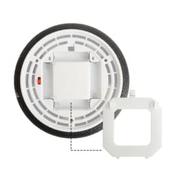 A round black and white Hover Soccer Ball with a removable white connector piece.