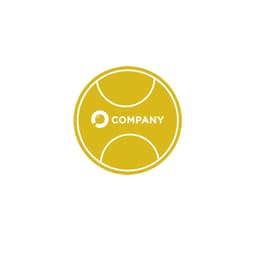 A round, yellow product featuring a logo in the centre, designed with a simple and clean aesthetic.