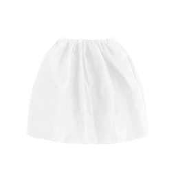 A white waterproof boot cover with an elasticated top, designed to fit snugly and protect footwear.