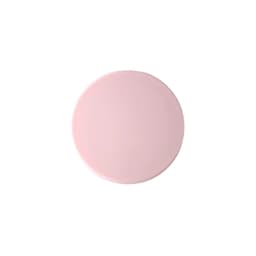 A double-sided round mirror in a soft pink colour, featuring a smooth, reflective surface.