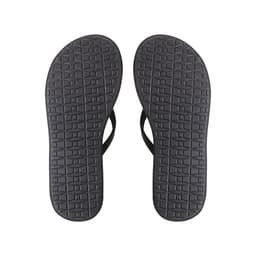 Black EVA platform thongs with a textured sole, featuring a minimal design and flexible straps.