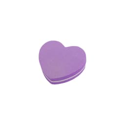 A pack of 50 heart-shaped nail files in purple, featuring a smooth surface and a layered design.