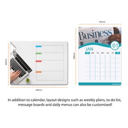 A magnetic planner in white with colourful tabs, featuring a calendar layout and space for notes or tasks.