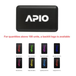 A power bank with a black finish and a prominent logo, available in multiple colours.