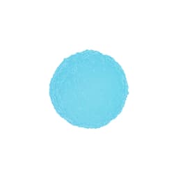 A translucent blue squishy stress relief mini ball with a textured surface. It features a logo.
