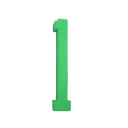 A green foam number one with a smooth texture, featuring a simple design and a solid base.