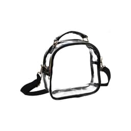 A clear waterproof crossbody bag with a black trim and a detachable strap, featuring a zippered closure and a logo.