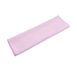 A pink quick dry towel neatly folded, featuring a logo. Ideal for gym and outdoor activities.