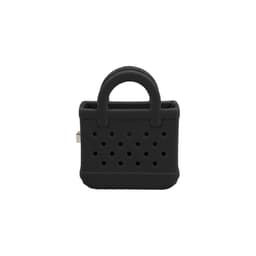 A black mini EVA holes bag clip with textured surface and handle features multiple perforations. It has a branding logo.