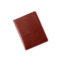 A4 business compendium in a rich burgundy colour, featuring a smooth leather-like texture and a logo.
