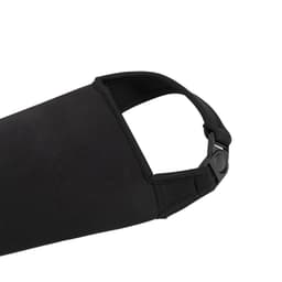 A drink bottle holder pouch in black, featuring a secure attachment and sleek design. Includes a logo.