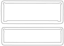 Two outline designs of rectangular surrounds, featuring a simple border with rounded edges, in a neutral tone.