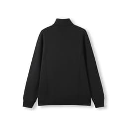 A black men's half zip fleece jumper featuring a plain back design and long sleeves. Includes a logo on the fabric.