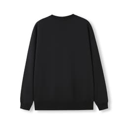 A black men's/unisex V-neck fleece jumper with a simple, solid back design. It features a logo on the neckline.