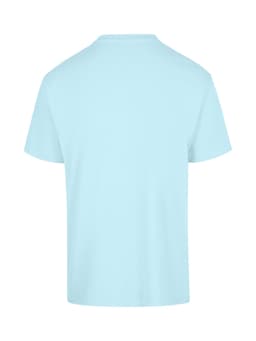 A light blue unisex loose T-shirt with short sleeves, featuring a plain back design.