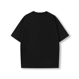 A black unisex oversize easy-fit tee in 4XL and 5XL sizes, featuring a plain back design.