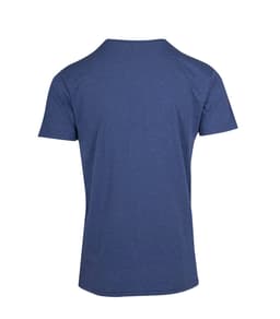A men's heavy marl T-shirt in a deep blue colour, featuring a plain back and short sleeves.