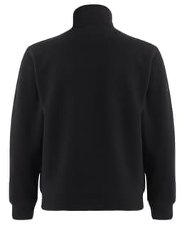 A black 1/2 zip collar fleecy jumper, featuring a simple design and a back view.
