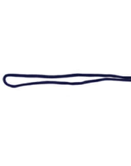 A dark blue chin strap break-away clip with a simple looped design. It features a logo.