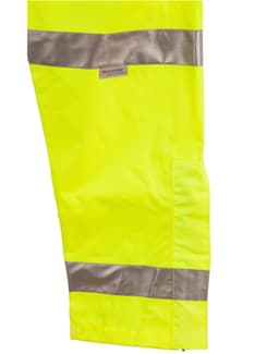 Hi-Vis safety pants in bright yellow with 3M reflective tapes for enhanced visibility. Features a logo on the fabric.