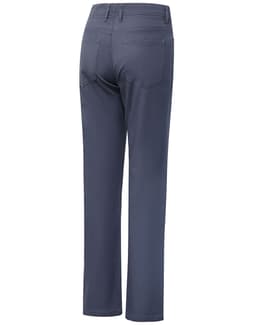 Men's flexi chino pants in navy blue, featuring a straight leg design and back pockets, with a subtle logo.