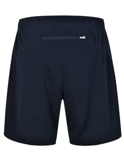 Adults' bamboo charcoal sports shorts in navy blue, featuring a back pocket and a logo on the waistband.