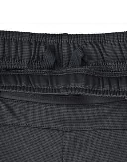 A pair of black bamboo charcoal sports shorts featuring a textured waistband with drawstring loops.