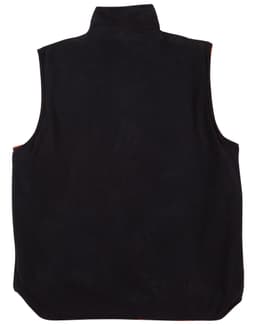 A reversible black safety vest with an orange interior, featuring 3M reflective tape and a logo.