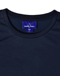 A navy blue ultra lightweight performance T-shirt with a round neckline and a small logo label inside.