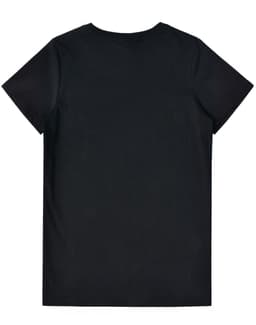 A black ladies' premium cotton t-shirt with a classic short sleeve cut and a plain back design.
