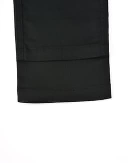 Black cotton stretch ripstop work pants featuring a clean hem and a simple design with a logo on the fabric.