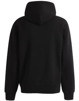 A black unisex premium fleece oversized hoodie with a hood, featuring a simple design and no visible logos.