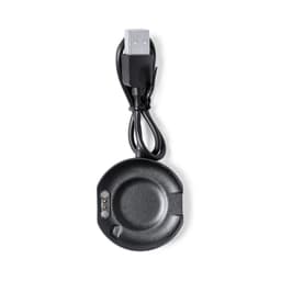 A black charging dock for the Fronk Smart Watch, featuring a USB connector and three charging pins.