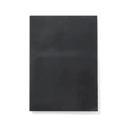 A black magnet featuring a smooth surface, suitable for various magnetic applications. It has a simple branding logo.