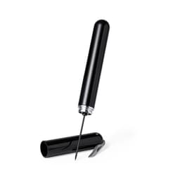 A black corkscrew with a sleek design and a removable cap. The product features a silver detail.