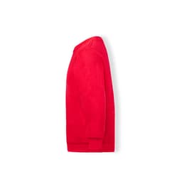A red Classic Set-In Sweat Hoodie featuring a simple design and a logo on the side.