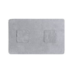 A grey Yelyn Towel with two square patches, designed for pet accessories in home and living.