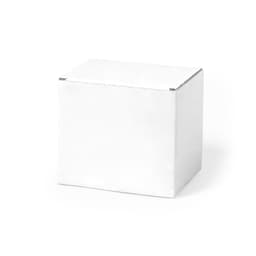 A white gift box with a simple design, suitable for packaging products. Features a lid with sealed edges.