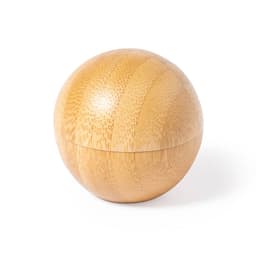 A round bamboo container with a smooth finish, featuring a split design for easy opening.
