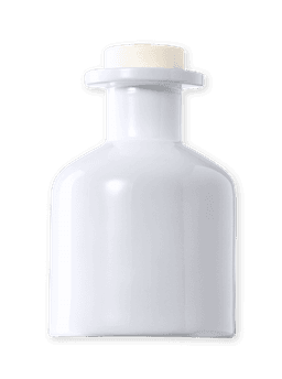 A white aromatic diffuser with a smooth, rounded shape and a minimalist design. It features a contrasting cap.