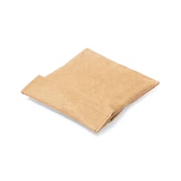 A tan thermal snacks holder with a simple design, suitable for keeping food items warm. Features a logo.