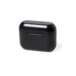 A black earphone case with a rounded top and a subtle glossy finish, featuring a small opening.