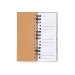 Aspirational notebook featuring a kraft cover, spiral binding, and lined pages on one side. Includes a grey felt backing.