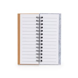 Aurat Notebook featuring a spiral binding with lined pages, in a brown and grey design. Includes a logo on the cover.