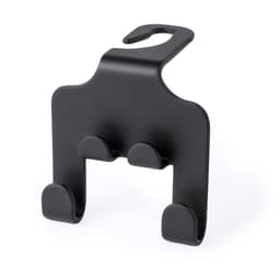 A black car phone holder with a hook design and three stabilising grips for secure placement.