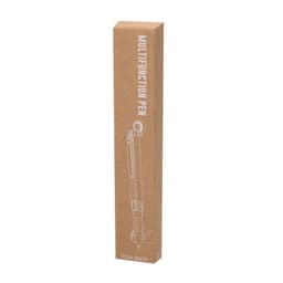 A multifunction pen displayed in a slim, brown packaging with a simple design and a logo.