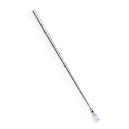 A silver Lachman Torch keyring featuring a sleek, elongated design with a torch at one end and a logo.